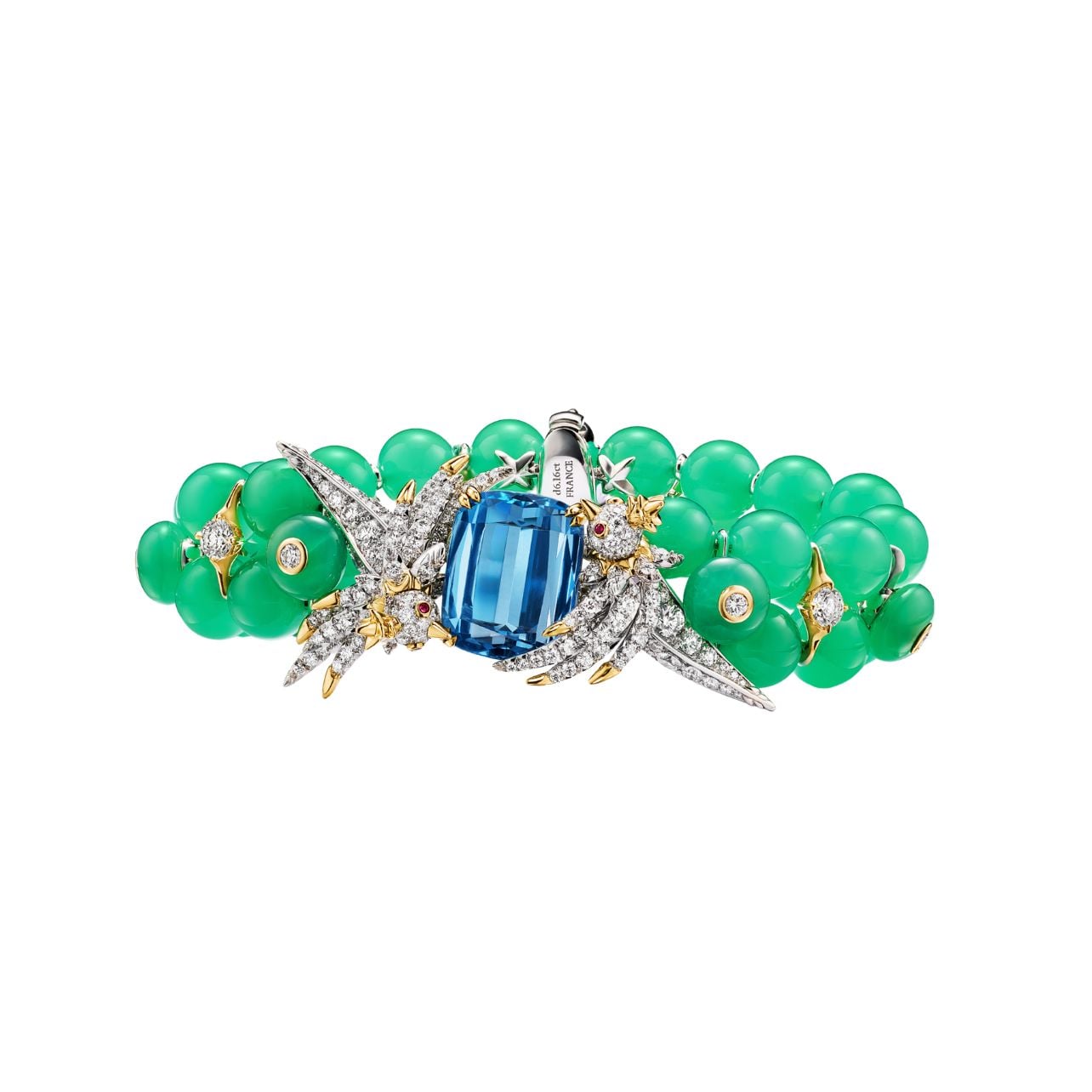 Tiffany & Co. chrysoprase bracelet with green and blue stones