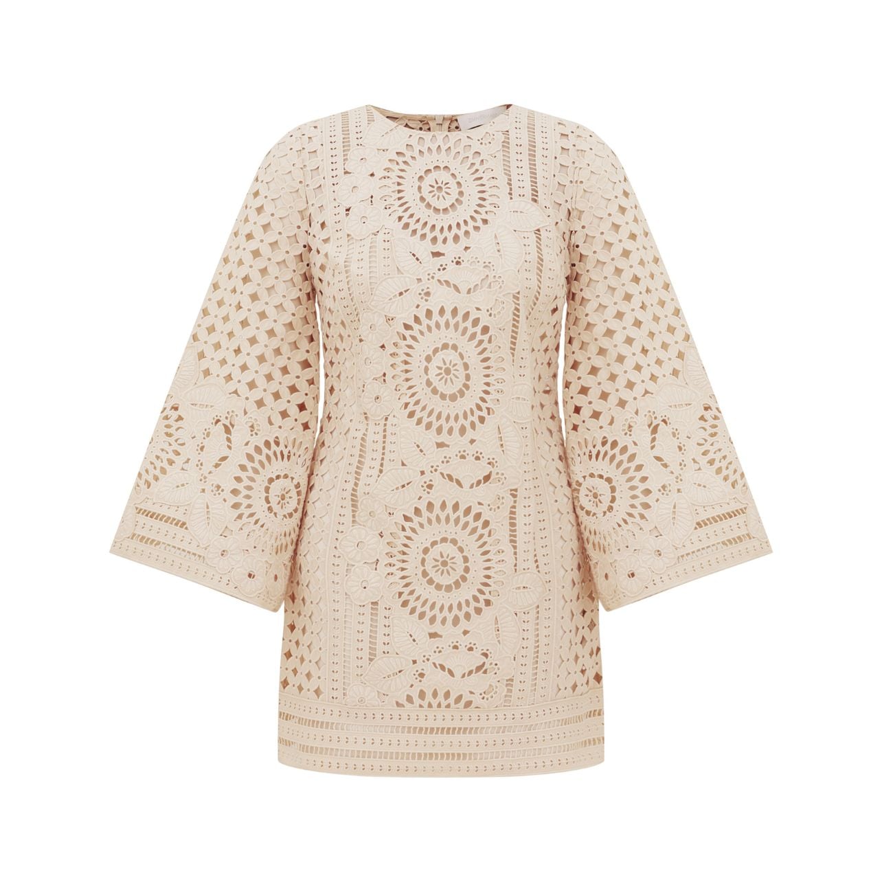 Zimmermann white lace embroidered mini-dress