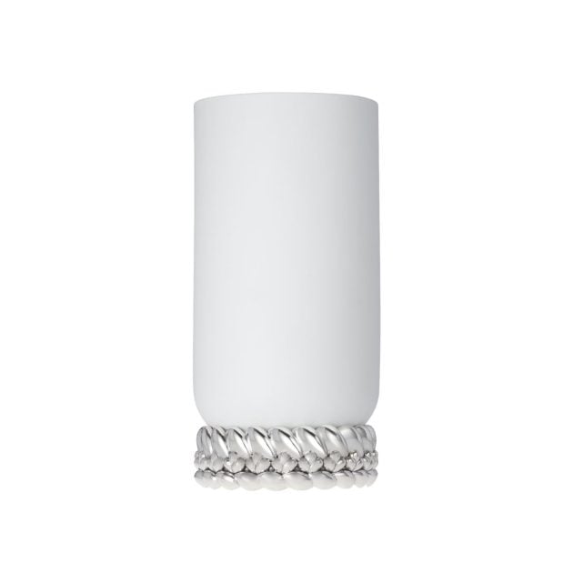 Christofle white Babylone porcelain vase