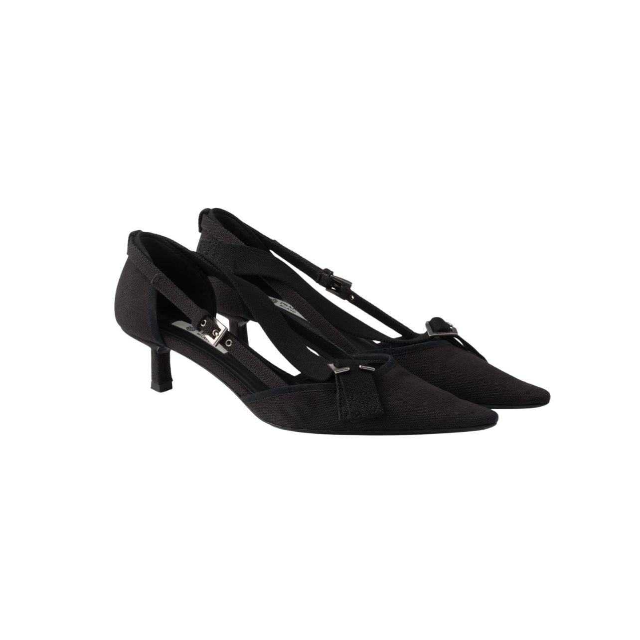 Prada black canvas pumps