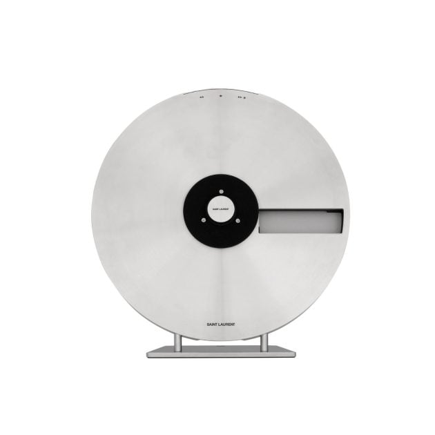 Saint Laurent Miniot wheel turntable in brushed silver