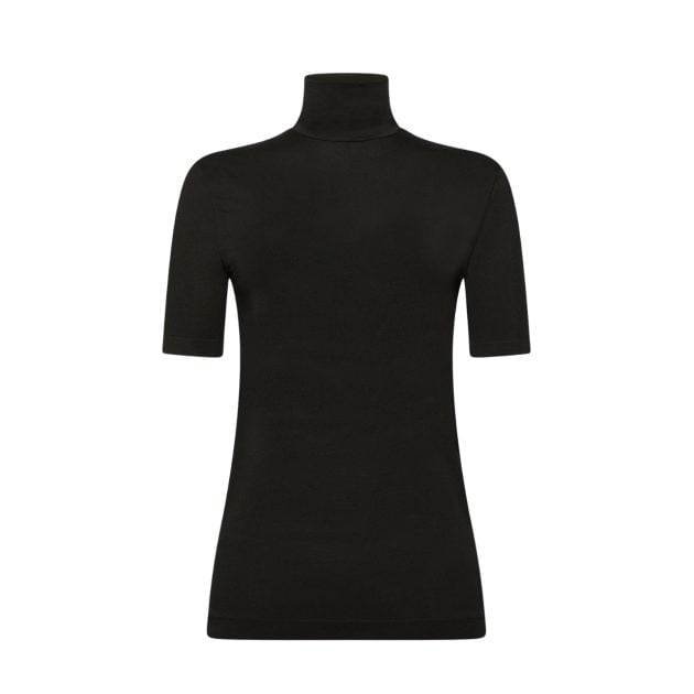 Wolford black turtleneck short sleeve shirt