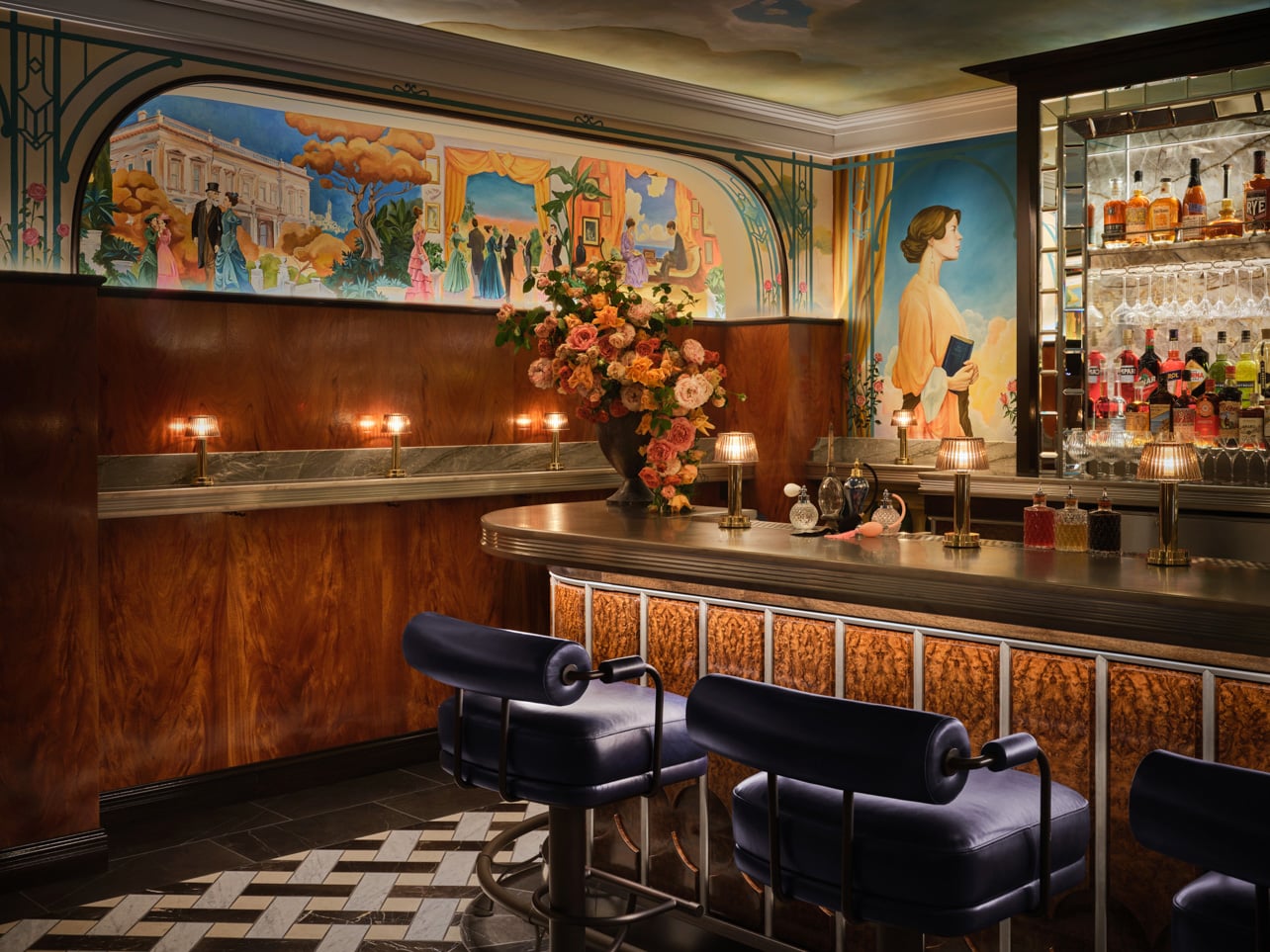 Interior of a bar at The Huntington Hotel