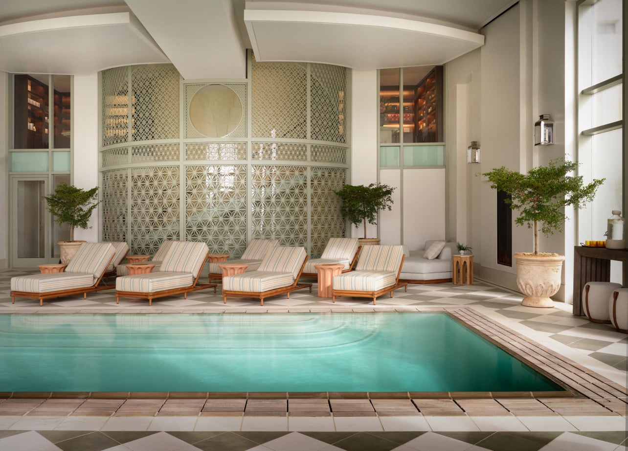 Indoor pool at Nob Hill Spa in The Huntington Hotel