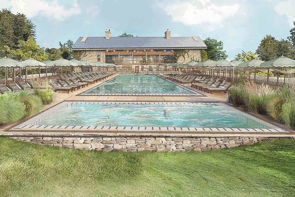 Rendering of the pool at Soho Farmhouse Hudson Valley