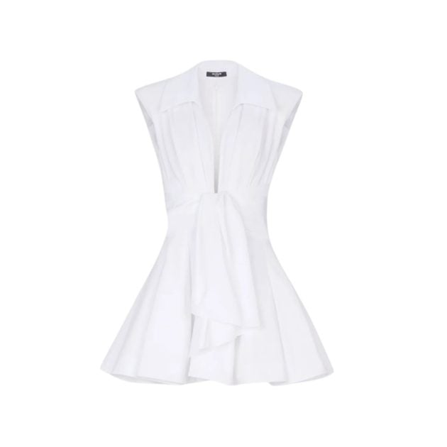 Balmain white cotton shirt dress