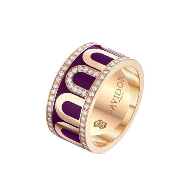 Davidor gold and maroon L’Arc de Davidor ring
