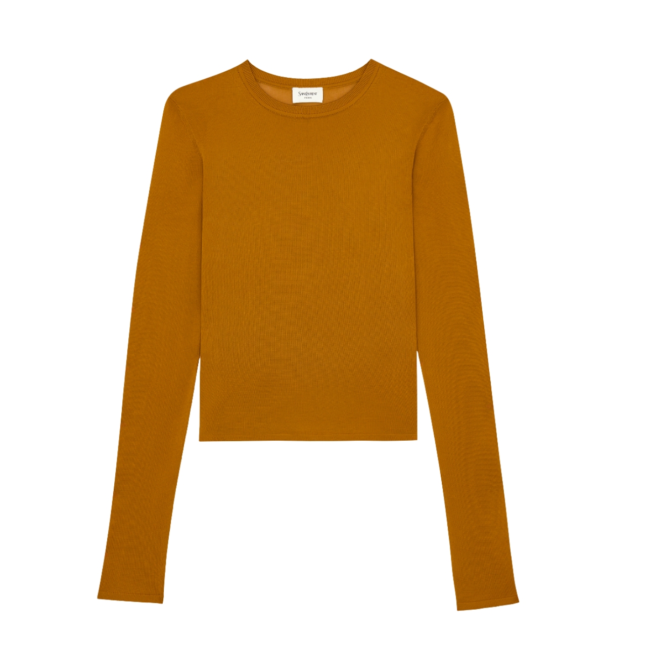 Saint Laurent rust Cassandre sheer top
