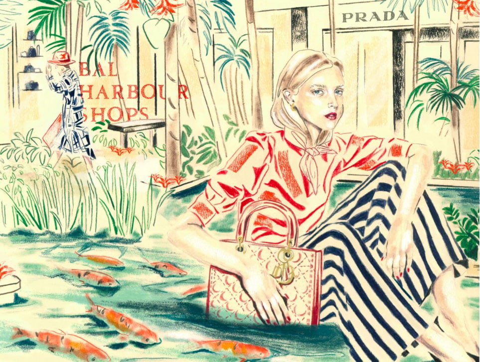 Illustration by Bar Persi winner of the 2025 Bal Harbour Shops Creative Challenge