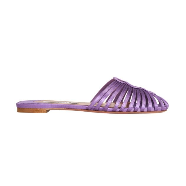 Aquazzura purple mules