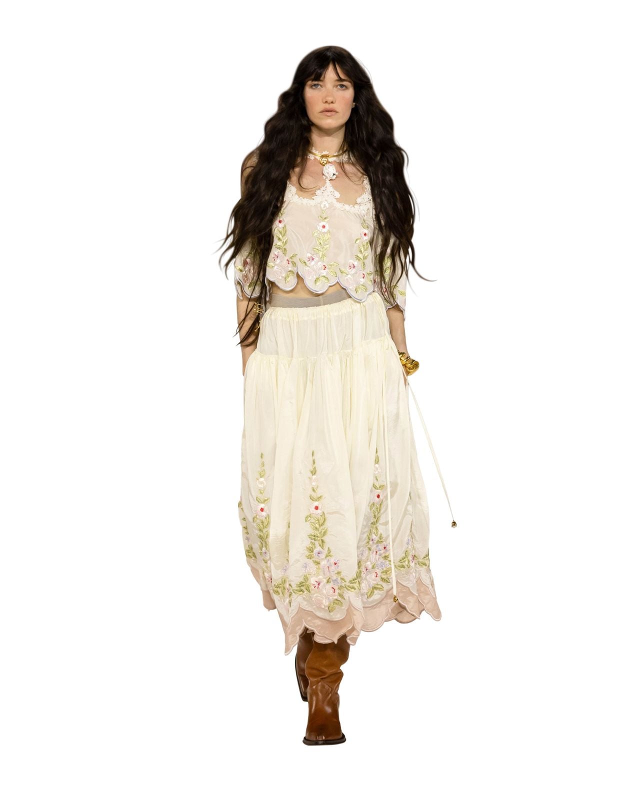 Chloé Fall/Winter runway look with floral details