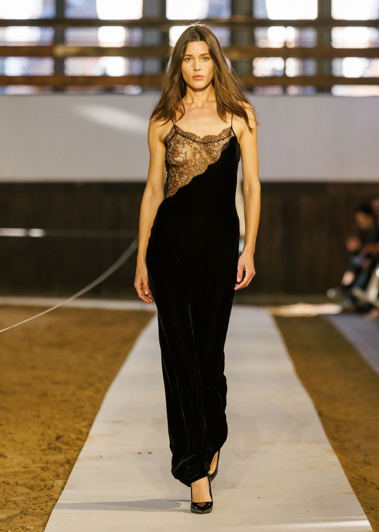 Stella McCartney black lace runway dress