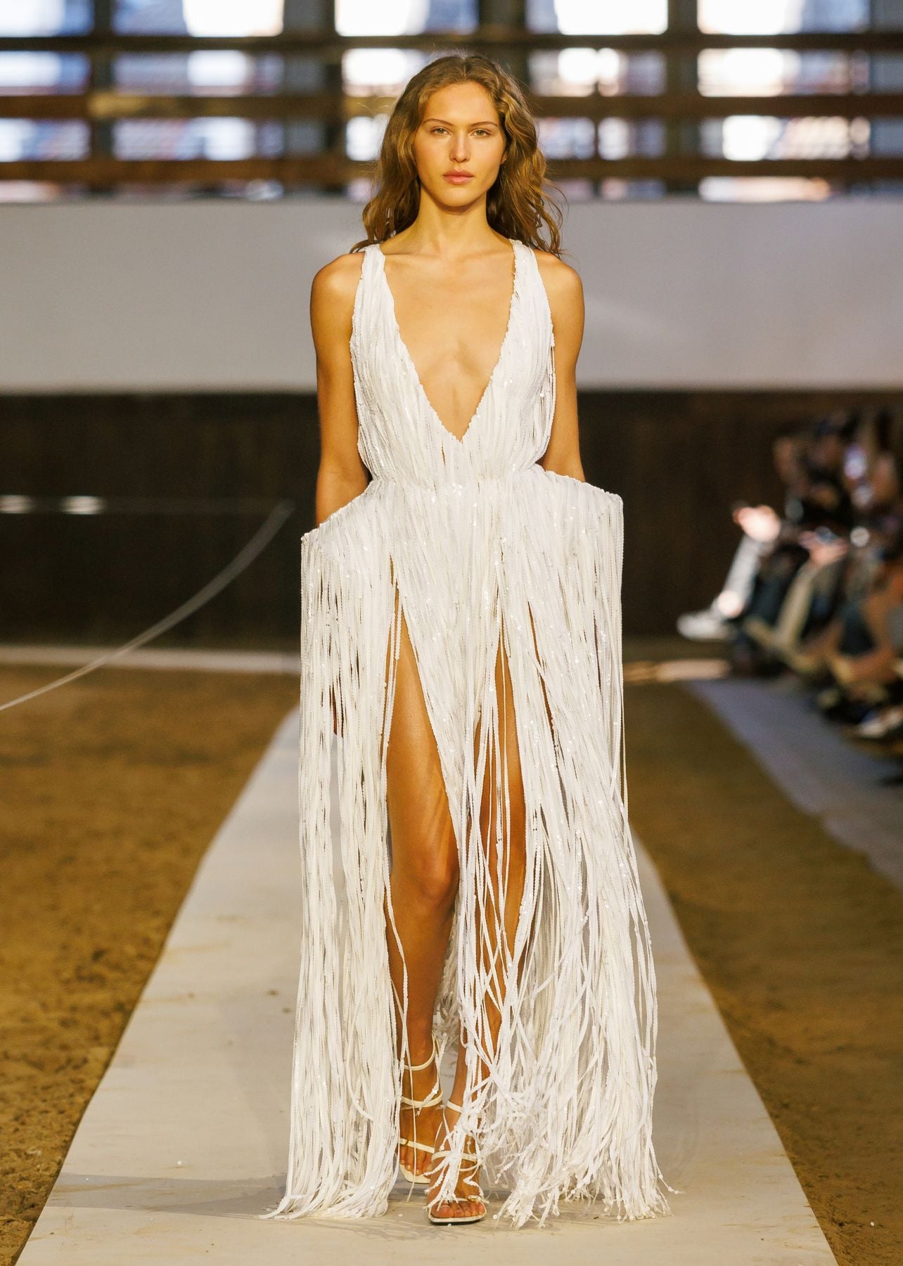 Stella McCartney white fringe runway dress