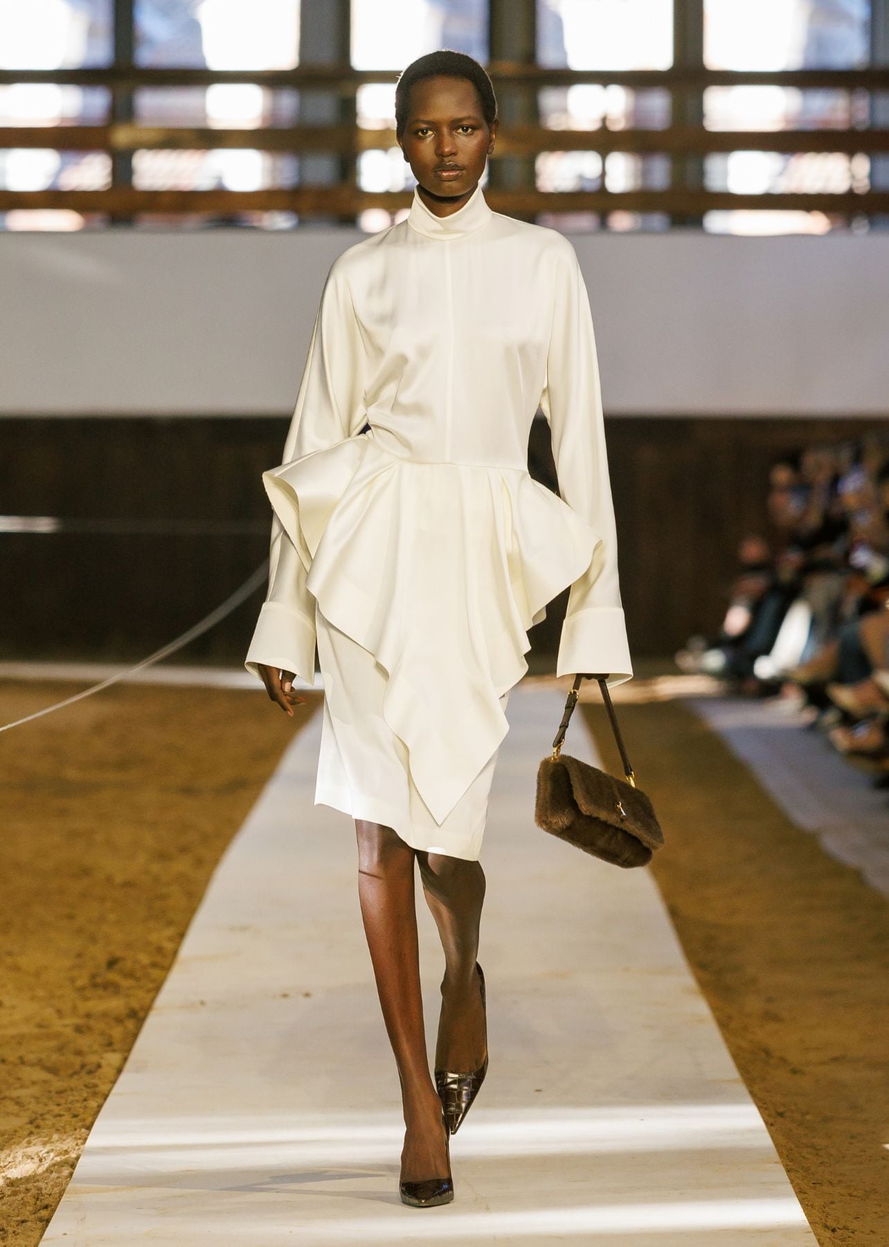 Stella McCartney white long-sleeve runway dress