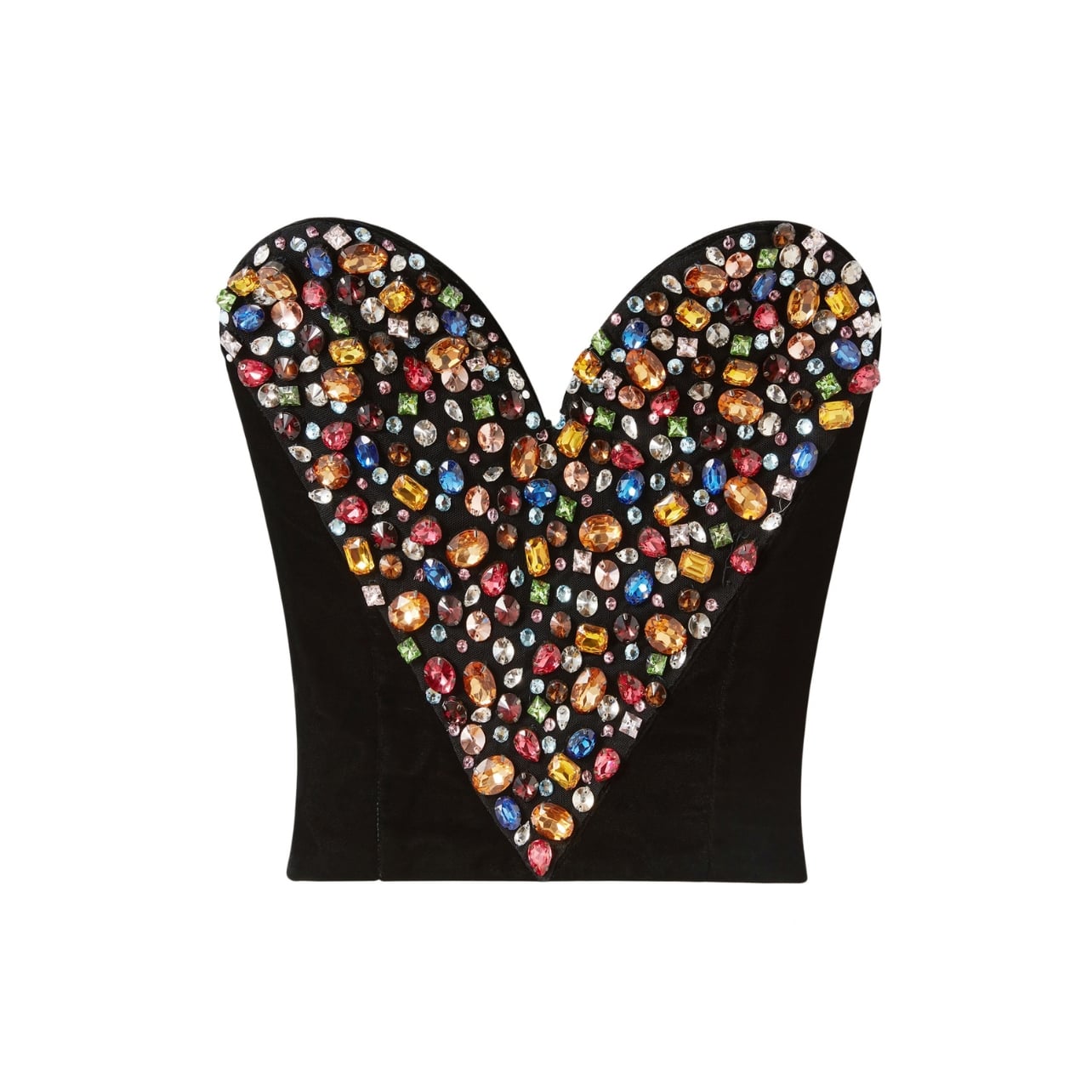 Stella McCartney Women's Black Embellished Heart Bustier Top