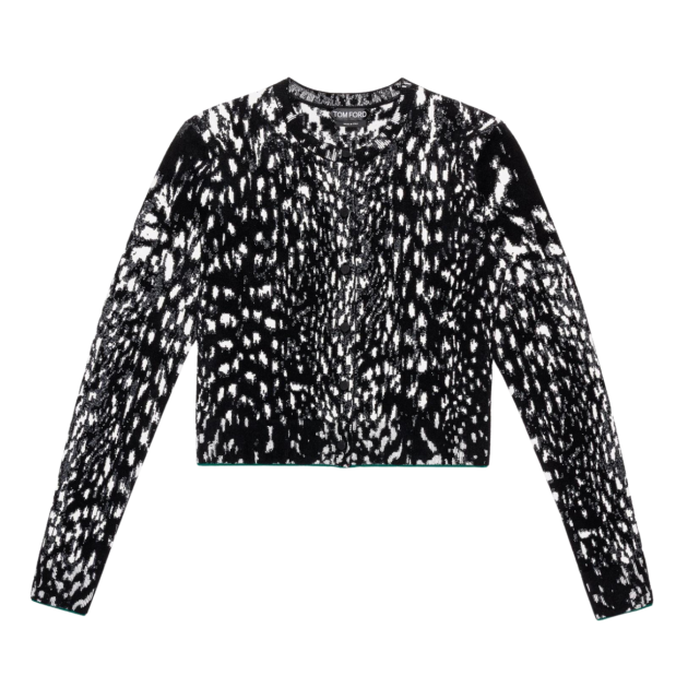 Tom Ford black and white jacquard cardigan