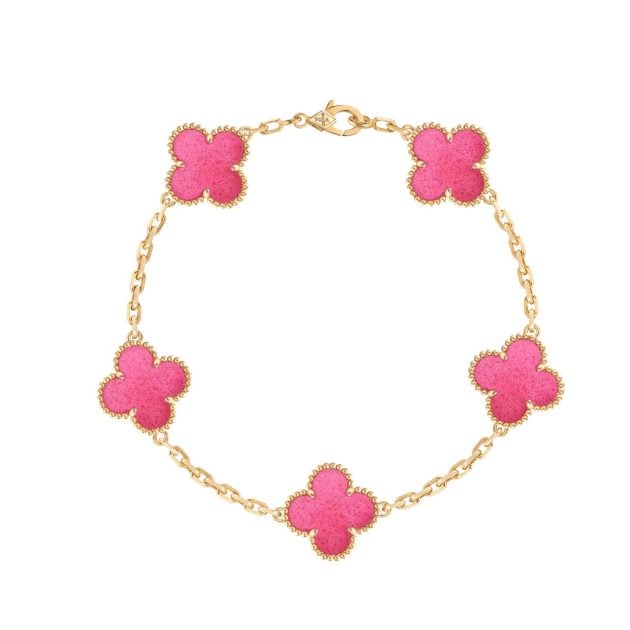 Van Cleef & Arpels pink and gold Vintage Alhambra bracelet