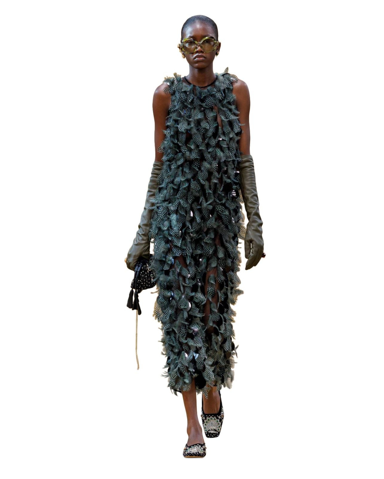 Zimmermann Fall/Winter runway dress with feathers