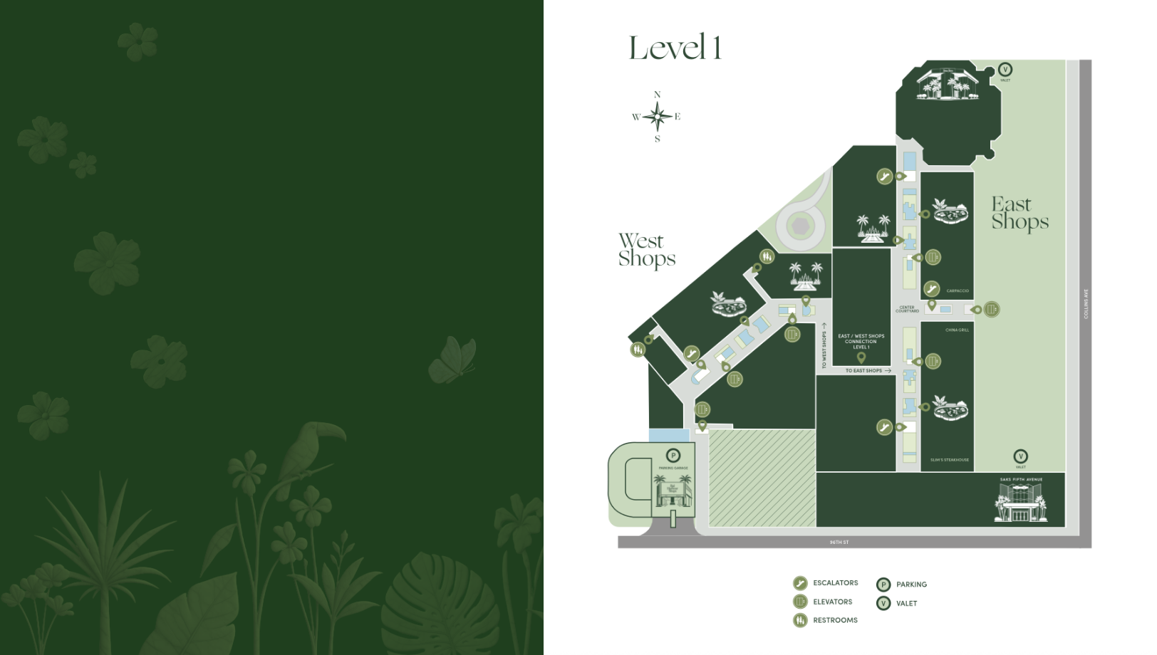 Bal Harbour Shops map, Level 1